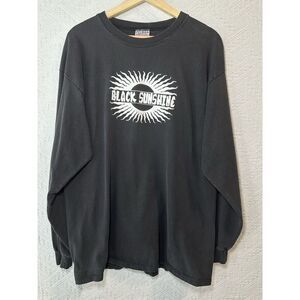 Vintage 90s Black Sunshine Long Sleeve Shirt Men's Pluma Size Large-Made‎ In USA